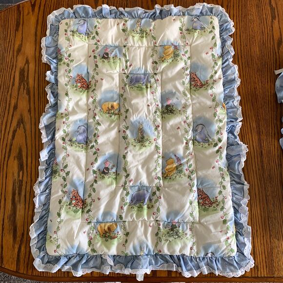 Winnie the Pooh Crib Nursery Set Comforter Headboard Pad Red Calliope 1999 - Picture 4 of 12